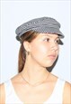 VINTAGE 90S HOUNDSTOOTH BROOD CAP IN BLACK / WHITE