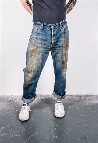 VINTAGE BLUE LEVI'S 501 PAINT JEANS