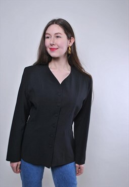 Vintage evening suit black wool blazer jacket 