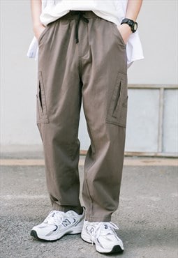 Grey Cargo Pants Jeans Trousers Unisex Y2k