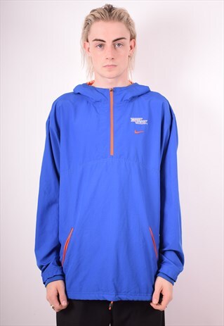NIKE MENS VINTAGE PULLOVER RAIN JACKET LARGE BLUE 90S