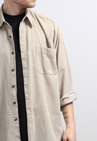 VINTAGE CORDUROY CORD SHIRT BROWN