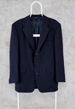Vintage Polo Ralph Lauren Blazer Jacket Navy Blue Wool 40