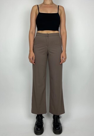  ARMANI VINTAGE TROUSERS 90S BROWN HIGH WAISTED STRAIGHT LEG