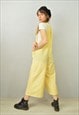 SUNFLOWER YELLOW GINGHAM DUNGAREES WIDE LEG