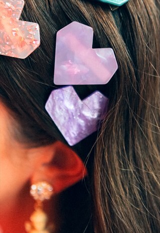 I LOVE YOU, I LOVE YOU NOT.. HAIR CLIP - LILAC