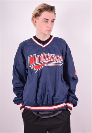 STARTER MENS VINTAGE PULLOVER JACKET XL BLUE 90'S