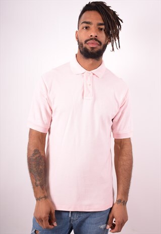 FILA MENS VINTAGE POLO SHIRT MEDIUM PINK 90S