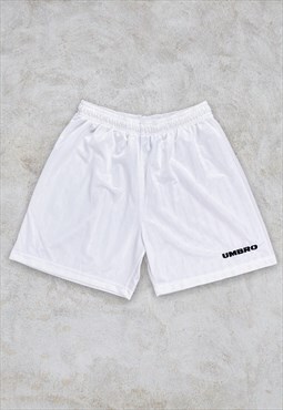 Vintage Umbro White Shorts Sports 90s Silky Medium