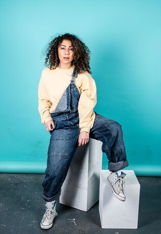 VINTAGE DUNGAREES IN BLUE DENIM