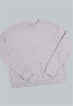 Vintage 90's Sweatshirt Grey Plain Jumper Small