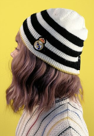 VINTAGE 90'S ADIDAS REAL MADRID FOOTBALL FAN WOOL HAT BEANIE