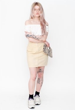 Vintage Y2K corduroy mini skirt in beige