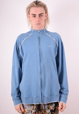 NIKE MENS VINTAGE TRACKSUIT TOP JACKET XL BLUE 90S