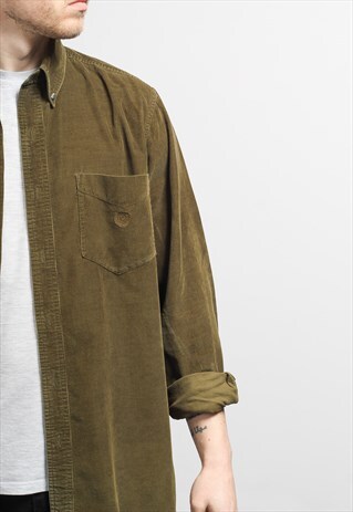 VINTAGE RALPH LAUREN CHAPS CORDUROY CORD SHIRT BROWN