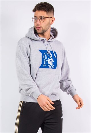 VINTAGE NIKE DUKE BLUE DEVILS HOODIE CENTRE LOGO USA COLLEGE