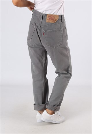 LEVIS 501'S DENIM JEANS BOYFRIEND HIGH WAISTED UK 12 (D83H)