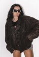 Vintage Oversize Aviator Bomber Real Leather Jacket