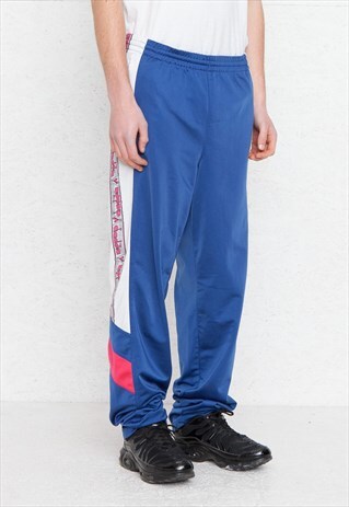 VINTAGE RETRO BLUE DIADORA TRACK BOTTOMS JOGGERS