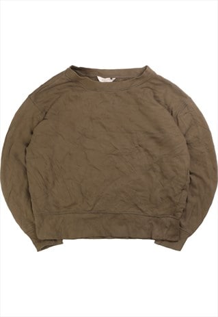 VINTAGE 90'S BASIC SWEATSHIRT PLAIN CREWNECK KHAKI