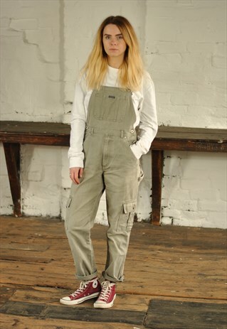 90S KHAKI DENIM DUNGAREES