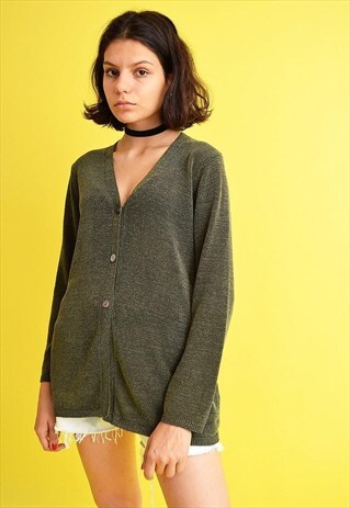90'S RETRO MINIMALIST KNIT NORMCORE GRUNGE CARDIGAN TOP