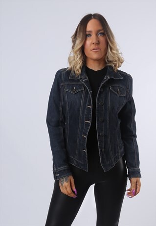 DENIM JACKET VINTAGE FITTED UK 10 (CK4E)