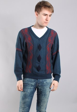VINTAGE GRANDA KNIT V NECK JUMPER