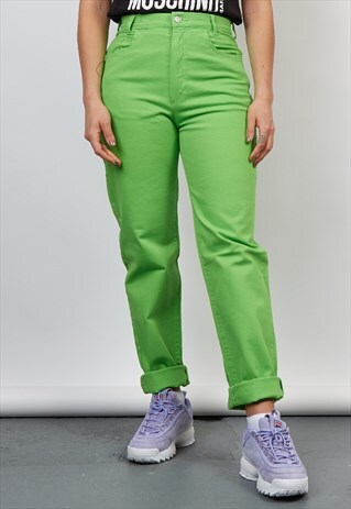 VINTAGE 90'S BENETTON BRIGHT GREEN JEANS