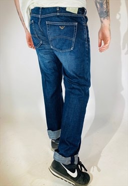 Vintage W36 L32 Armani Slim Fit Jeans In Blue