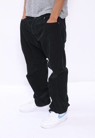 VINTAGE LACOSTE NEEDLE CORDUROY TROUSERS BLACK