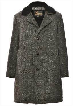 Vintage Beyond Retro Single Breasted Dark Grey Wool Coat - L