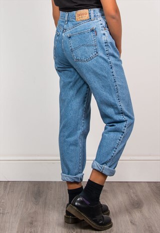 VINTAGE 90'S BLUE DENIM HIGH WAIST MOM JEANS