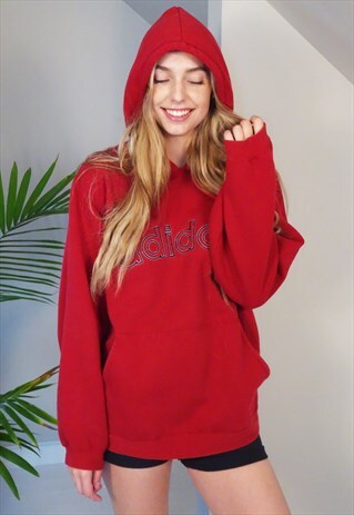 RED UNISEX SPORTS HOODIE SWEATER