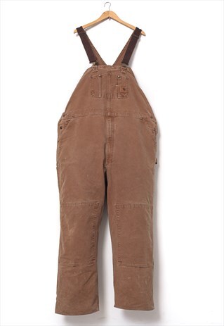 Vintage CARHARTT Overalls Dungarees Coverall Work Brown