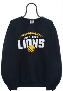 Vintage Lions Graphic Black Sweatshirt Mens