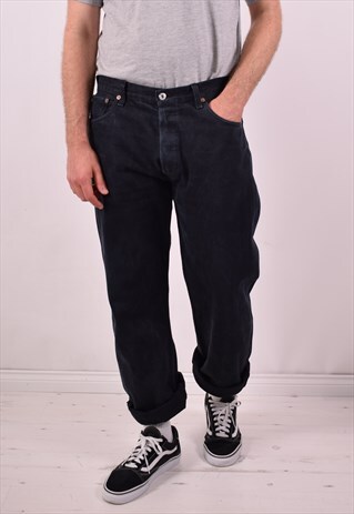 LEVI'S 501 MENS VINTAGE JEANS W36 L30 BLACK 90S