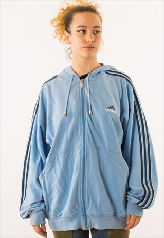 VINTAGE BLUE ADIDAS FULL ZIP HOODIE