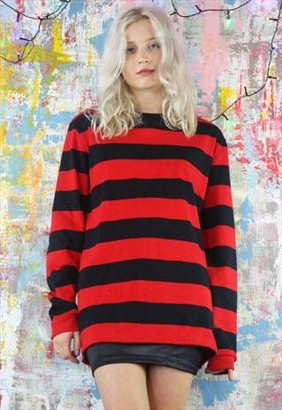 JUMPER IN RED & BLACK STRIPES