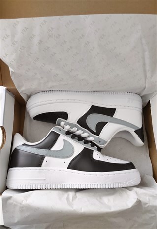 CUSTOM AIR FORCE 1 IN CREAM & LIGHT GREY (SMALLER SIZES)