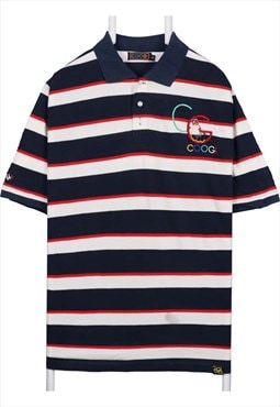 Vintage 90's COOGI Polo Shirt Striped Short Sleeve Button