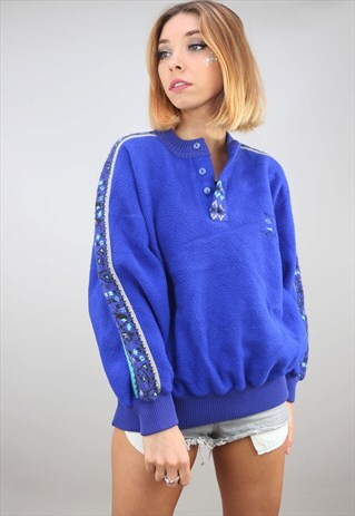VINTAGE 90S OVERSIZED 1/4 ZIP FESTIVAL FLEECE