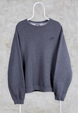 Vintage Grey Nike Sweatshirt Embroidered Swoosh XL