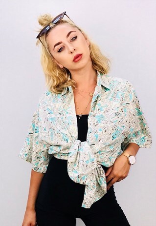VINTAGE UNISEX OVERSIZED PATTERN SHIRT