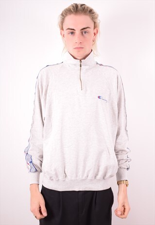 CHAMPION MENS VINTAGE SWEATSHIRT JUMPER LARGE GREY 90S