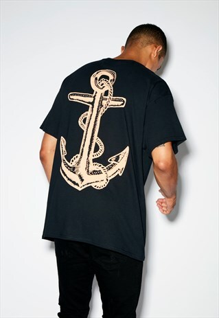 ANCHOR OVERSIZED BLACK TEE