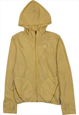 Vintage 90's Adidas Fleece Jumper Hooded Full Zip Up Yellow