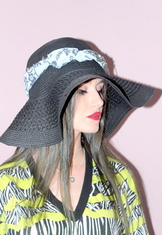 UNIQUE VINTAGE 1990'S FLOPPY BOHO DETAIL FESTIVAL SUMMER HAT