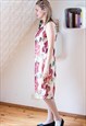 SLEEVELESS CREAM DRESS WITH BIG ROSES