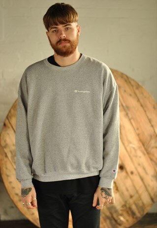 VINTAGE 90S CHAMPION SPELL OUT LOGO SWEATER